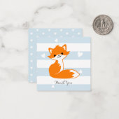 Blue Heart Fox Merci Cartes de notes (Devant/Arrière en situation)
