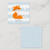Blue Heart Fox Merci Cartes de notes (Devant / Derrière)