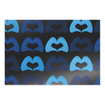 Blue Heart Hands Wrapping Paper - Premium Wrap
