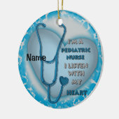 Blue Heart kinderverpleegkundige Keramisch Ornament (Links)