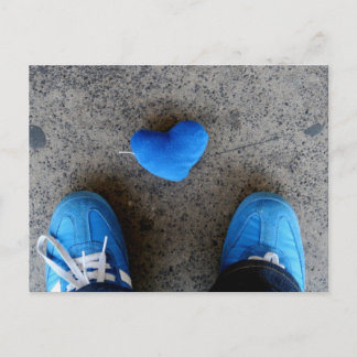 Blue Heart Love Briefkaart