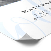 Blue Heart Monogram Baby Foto Collage Poster (Hoek)