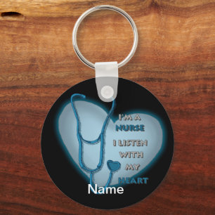 Blue Heart Nurse Sleutelhanger
