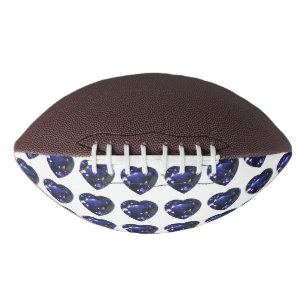Blue Heart Pattern American Football
