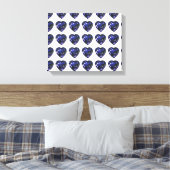Blue Heart Pattern Canvas Afdruk (Insitu (Slaapkamer))