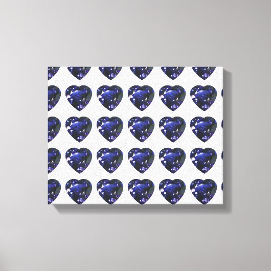 Blue Heart Pattern Canvas Afdruk (Voorkant)