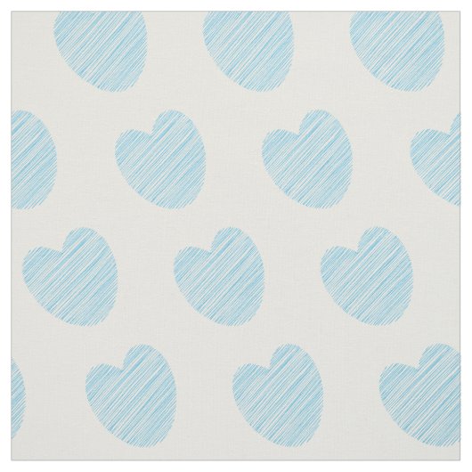 Blue Heart Pattern Stof (Swatch)