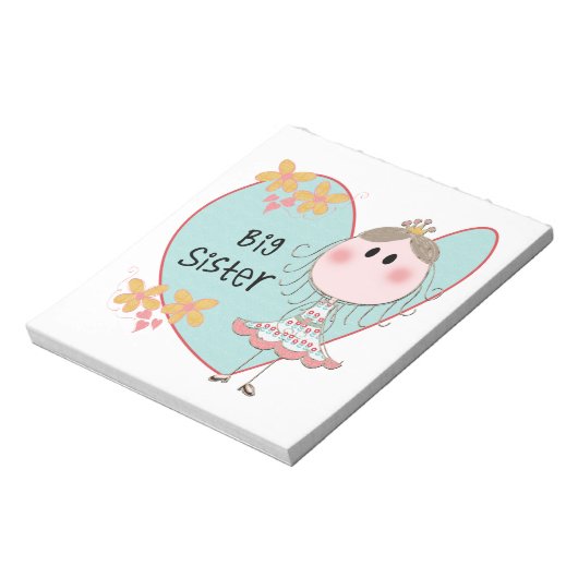 Blue Heart Princess Big Sister Notitieblok (Gedraaid)