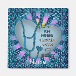Blue Heart RN Nurse Magnet Magneet