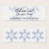 Blue Heart Snowflake Mariage Boire Billets (Devant & derrière)