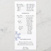 Blue Heart Snowflake Programme de mariage (Dos)