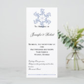 Blue Heart Snowflake Programme de mariage (Debout devant)