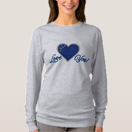 Blue Heart T-shirt met lange mouwen