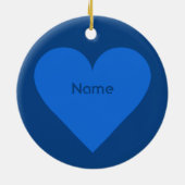 Blue Heart Valentijn, aangepast ornament (Achterkant)