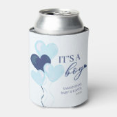 Blue Heart Valentijnse Baby showers Blikjeskoeler (Blikje Voorkant)