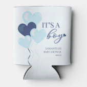 Blue Heart Valentijnse Baby showers Blikjeskoeler (Voorkant)