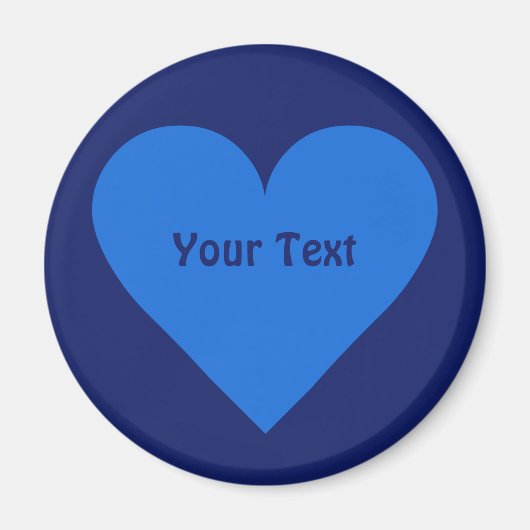 Blue Heart Valentine magnets personnalisés (Devant)