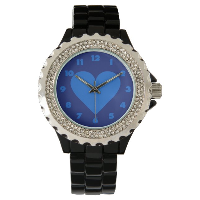 Blue Heart Valentine montres personnalisées (devant)