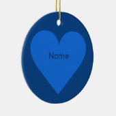 Blue Heart Valentine ornement personnalisé (Droite)