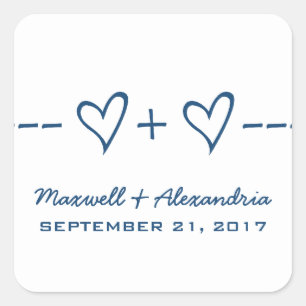 Blue Heart vergelijking Wedding Stickers