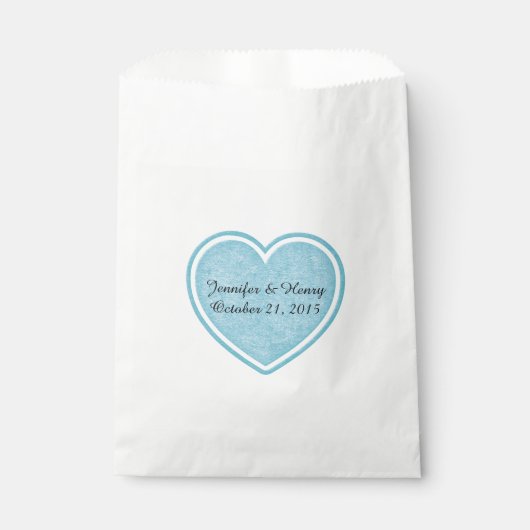 Blue Heart Wedding Favor Bag Bedankzakje (Voorkant)