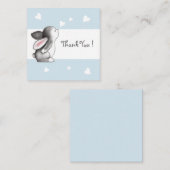 Blue Hearts Bunny Merci Cartes de notes (Devant / Derrière)