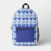 Blue Hearts Delight Backpack Bedrukte Rugzak (Voorkant)