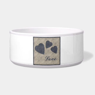 Blue Hearts Love Bowl Voerbakje