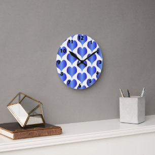 Blue Hearts Ontwerp Ronde Klok