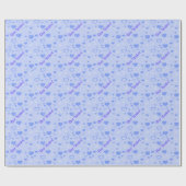 Blue Hearts Pattern Wedding Cadeaupapier (Vlak)
