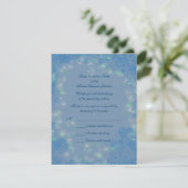 Blue Hearts Sparkly Lights Wedding RSVP Kaartje (Staand voorkant)