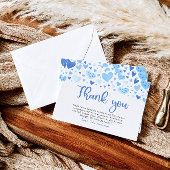 Blue Hearts Valentijn Baby shower Dank u kaart