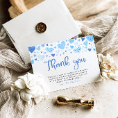 Blue Hearts Valentijn Baby shower Dank u kaart