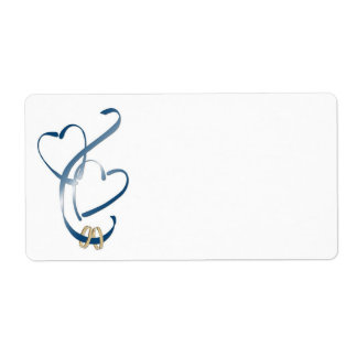 Blue Hearts Verzendlabels Etiket