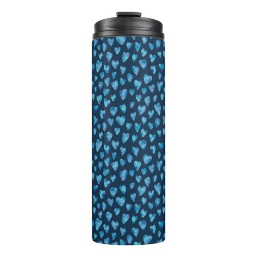 Blue Hearts-Waterverf Thermosbeker (Voorkant)