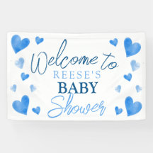 Blue Hearts Winter Baby shower Welkomstbanner