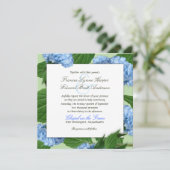Blue Heaven Carré Hydrangea Invitations de mariage (Debout devant)
