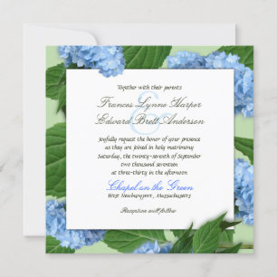 Blue Heaven Carré Hydrangea Invitations de mariage