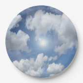 Blue Heaven Clouds + jouw ideeën Papieren Bordje (Voorkant)