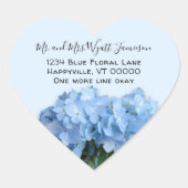 Blue Heaven Floral Heart Shaped Address Seals Hart Sticker (Voorkant)