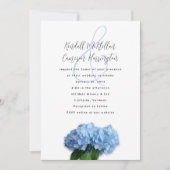 Blue Heaven Hydrangea bruiloft paar uitnodigen Kaart (Voorkant)