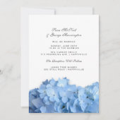 Blue Heaven Hydrangea Simple Faire-part de mariage (Devant)
