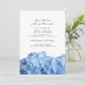 Blue Heaven Hydrangea Simple Faire-part de mariage (Debout devant)