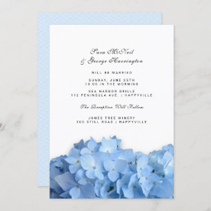Blue Heaven Hydrangea Simple Faire-part de mariage