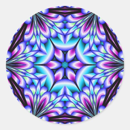 Blue Heaven Mandala Ronde Sticker (Voorkant)