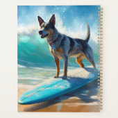 Blue Heeler Beach Surfing Peinture (Dos)