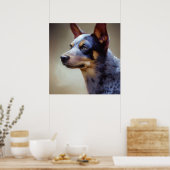 Blue Heeler Dog Poster (Keuken)