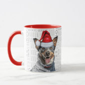 Blue Heeler Dog Santa op houten achtergrond Mok (Links)