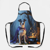 Blue Heeler Dog Whimsical Halloween Schilderij Schort (Voorkant)