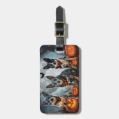 Blue Heeler Halloween Spooky Bagagelabel (Voorkant verticaal)